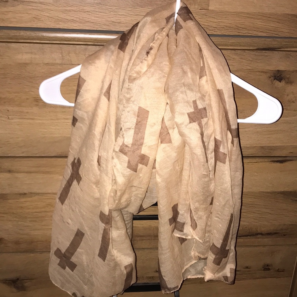 Gold cross scarf